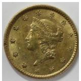 1853 $1 Indian Head Dollar Gold Coin