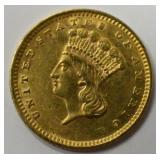 1853 $1 Indian Princess Type 1 Dollar Gold Coin