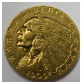 1909 $2.50 Indian Head Quarter Eagle Gold Coin