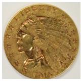 1915 $2.50 Indian Head Quarter Eagle Gold Coin