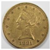 1881 $10 Liberty Head Eagle Gold Coin