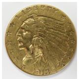 1912 $2.50 Indian Head Quarter Eagle Gold Coin