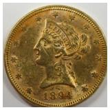 1894 $10 Liberty Head Eagle Gold Coin