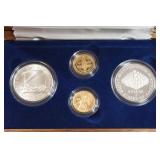 1987 Silver and Gold $5 Mahogany Four Coin Set