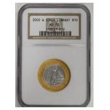 2000-W Library of Congress $10 Gold & Platinum