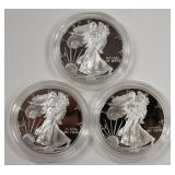 3- 1997-W Proof Silver Eagle Coins