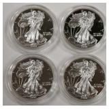 4- 1999-W Proof Silver Eagle Coins
