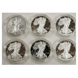 3- 2013W, 2014W, 2015W,& 2016W Proof Silver Eagles