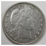 United States 1915-D Barber Half Dollar AU