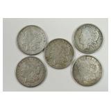 Lot Of 5 1921-S Morgan Silver Dollars