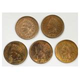 (5) U.S. Indian Head Cents In High Grades