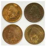 (4) U.S. Indian Head Cents In High Grades