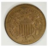 U.S. 1864 Two-Cent Piece AU-BU