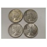 Lot Of 4 1922-P Peace Silver Dollars