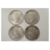 Lot Of 4 1922-P Peace Silver Dollars