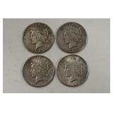 Lot Of 4 1922-S Peace Silver Dollars