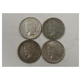 Lot Of 4 1922-D Peace Silver Dollars