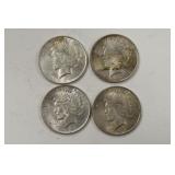Lot Of 4 1923-P Peace Silver Dollars