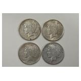 Lot Of 4 1923-S Peace Silver Dollars