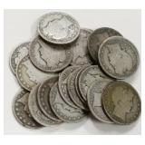 $10 Face Of 90% Silver Barber Half Dollars