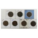 (7) Mixed Date U.S. Liberty Head Large Cents