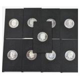 (9) 1972-S 40% Silver Proof Eisenhower Dollars