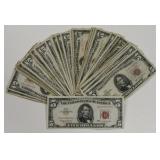 (40) United States Red Seal $5 Bills