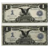 Pair Of 1899 US $1 Silver Certificates