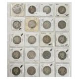 Lot Of 20 U.S. Barber Half Dollars