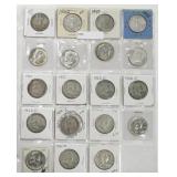 Lot Of 19 Mixed U.S. Silver Half Dollars