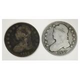 U.S. 1830 & 1836 Capped Bust Half Dollars