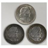 Three U.S. Columbian Exposition Half Dollars