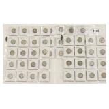 Mixed Lot Of 48 90% Silver Washington Quarters