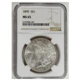 Key Date 1899 Morgan Dollar Graded MS65 By NGC