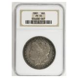 1881 Morgan Dollar Graded Proof 55 By NGC