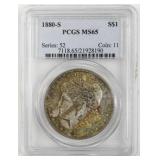1880-S Morgan Dollar Graded MS65 By PCGS
