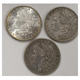 Lot Of Three 1881 Morgan Silver Dollars