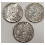 Lot Of Three 1882 Morgan Silver Dollars