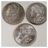Lot Of Three 1880 &1883 Morgan Silver Dollars