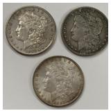 Lot Of Three 1897 Morgan Silver Dollars