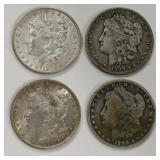 Lot Of Four 1896 & 1899 Morgan Silver Dollars