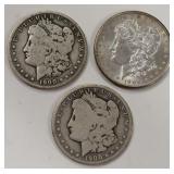 Lot Of Three 1900 Morgan Silver Dollars