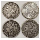 Lot Of Four 1901 & 1902 Morgan Silver Dollars