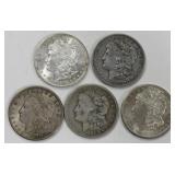 Lot Of Five 1904 & 1921 Morgan Silver Dollars