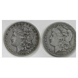 U.S. 1879-CC & 1883-CC Silver Morgan Dollars