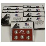 (8) 2004 & 2005 State Quarters Silver Proof Sets