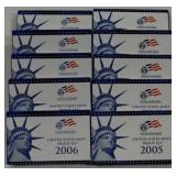 (10) U.S.Mint Proof Sets 2005 & 2006