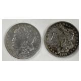 2- 1921 Morgan Silver Dollars