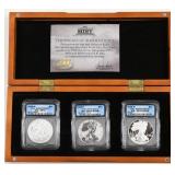 3 Piece 2006 American Silver Eagle Set Graded 70