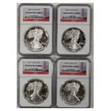 1989 Thru 1992 Silver Eagles NGC PF 69 Ultra Cameo